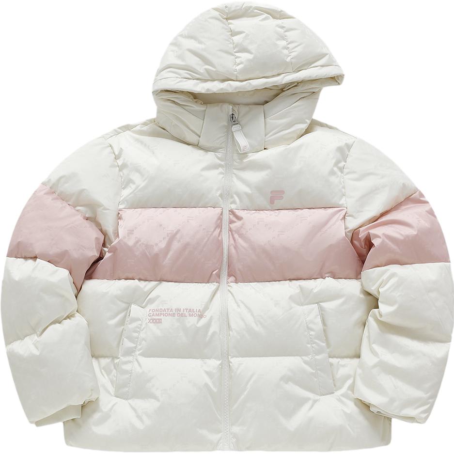 (Women) FILA FUSION  White Oversized Hooded Puffer Down Jacket T11W345908F-WT