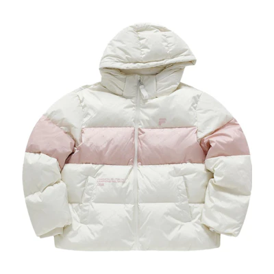 (Women) FILA FUSION White Oversized Hooded Puffer Down Jacket T11W345908F-WT