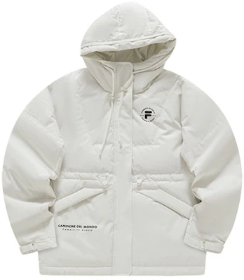 (W) FILA Fusion 白色连帽羽绒服 带拉链和标志. T11W345911FWT Buy (W) FILA Fusion 白色连帽羽绒服 带拉链和标志. T11W345911FWT