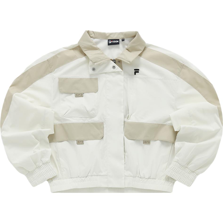 (Women) FILA Fusion  White Woven Casual Utility Sports Jacket. T11W331703FWT