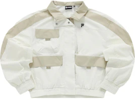 (Women) FILA Fusion White Woven Casual Utility Sports Jacket. T11W331703FWT (Women) FILA Fusion White Woven Casual Utility Sports Jacket. T11W331703FWT