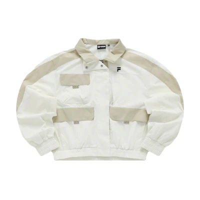 (Women) FILA Fusion White Woven Casual Utility Sports Jacket. T11W331703FWT