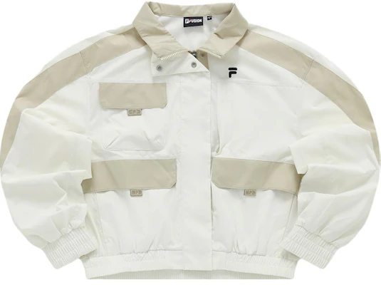 (W) FILA Fusion Jaket Olahraga Kasual Utilitas Tenun Putih. T11W331703FWT Order (W) FILA Fusion Jaket Olahraga Kasual Utilitas Tenun Putih. T11W331703FWT
