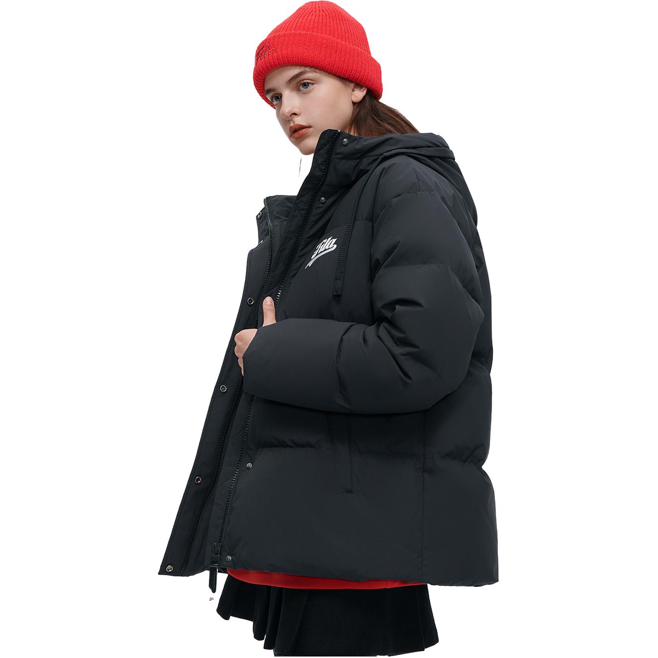 Purchase (W) FILA FUSION 2023冬季黑色連帽羽絨外套-保暖時尚。 T11W342911FBK