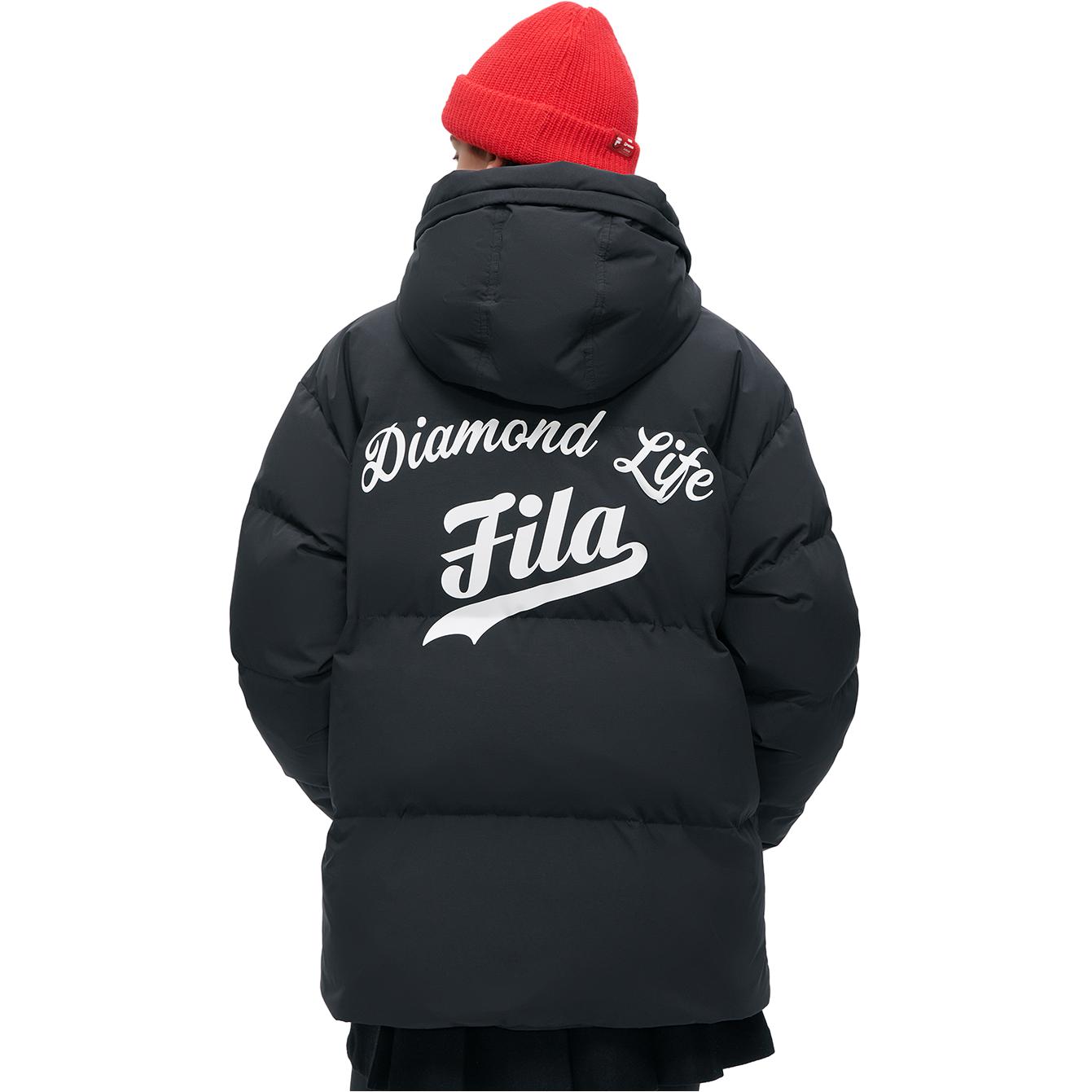 Details for (W) FILA FUSION 2023冬季黑色連帽羽絨外套-保暖時尚。 T11W342911FBK