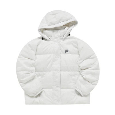 (Women) FILA Fusion Winter Lightweight Hooded Down Jacket Standard White. T11W243902F-WT