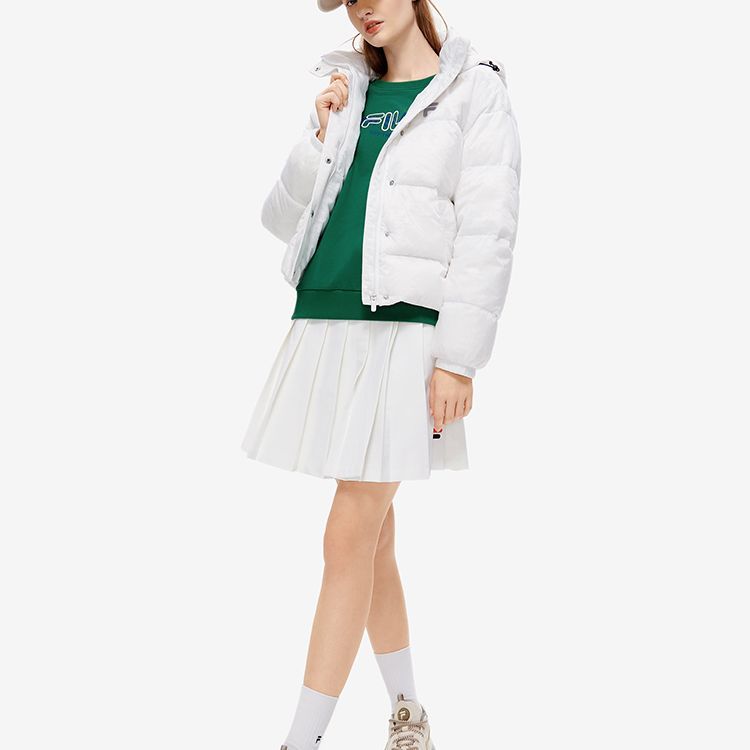 Purchase (Women) FILA Fusion  Winter Lightweight Hooded Down Jacket Standard White. T11W243902F-WT