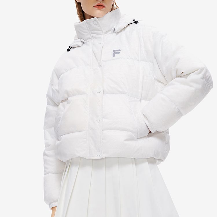 Details for (Women) FILA Fusion  Winter Lightweight Hooded Down Jacket Standard White. T11W243902F-WT