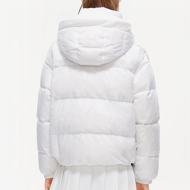 Sizing (Women) FILA Fusion  Winter Lightweight Hooded Down Jacket Standard White. T11W243902F-WT