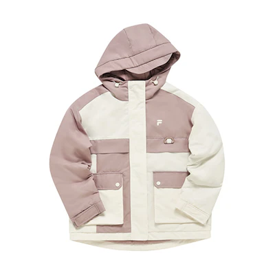 (Women) FILA Fusion Winter Street Sport Loose Fit Hooded Cotton Jacket - White. T11W241914F-IV