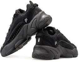 Shop FILA FUSION斐乐潮牌 ADE 復古 低幫 跑步鞋 女款 黑武士