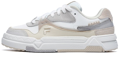 (Women) FILA FUSION Bank Skate Shoes 'White Grey Beige' T12W232202FBA (Women) FILA FUSION Bank Skate Shoes 'White Grey Beige' T12W232202FBA