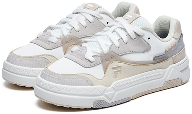 (W) 휠라 퓨전 뱅크 스케이트 슈즈 '화이트 그레이 베이지' T12W232202FBA Order (W) 휠라 퓨전 뱅크 스케이트 슈즈 '화이트 그레이 베이지' T12W232202FBA