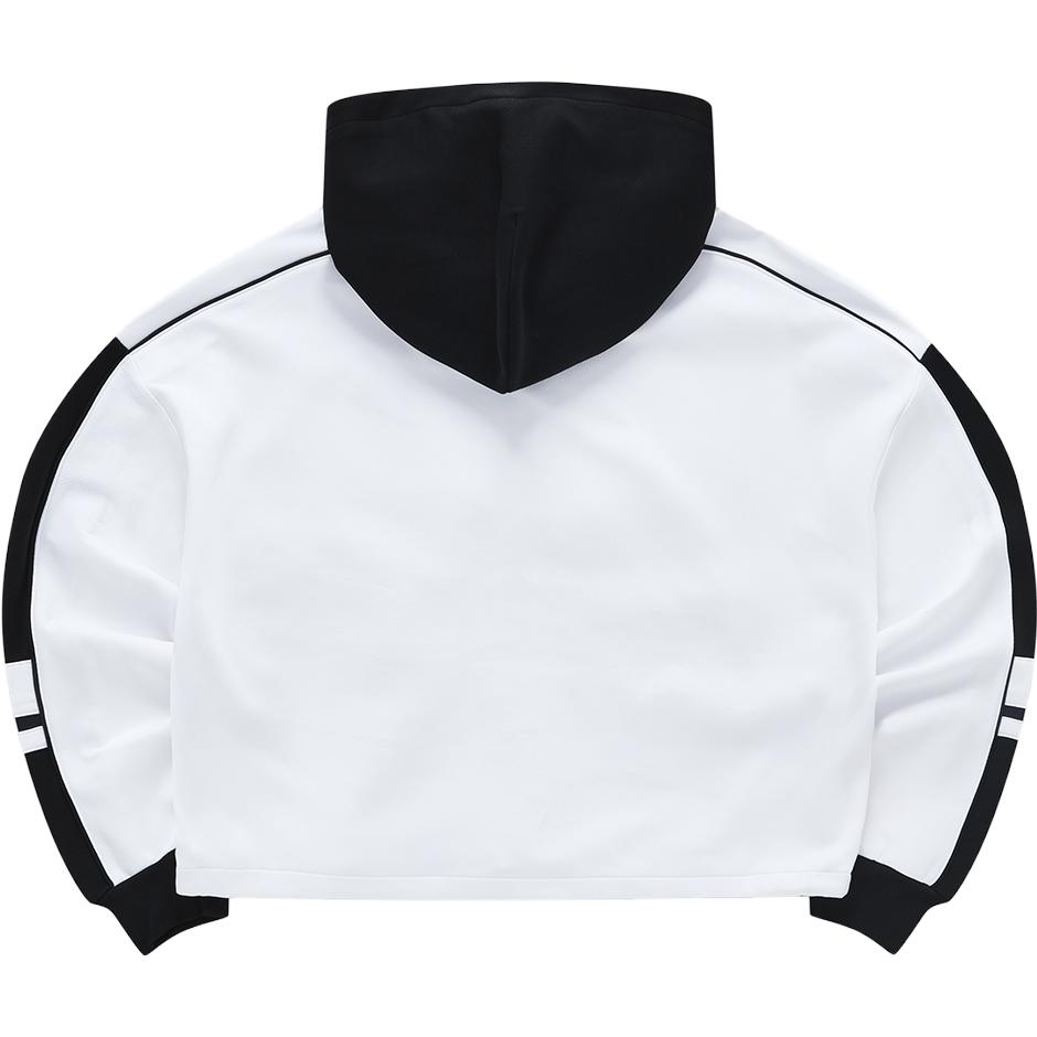 Lookbook (W) FILA FUSION 棒球系列黑白撞色針織連帽外套 - 白色 T11W332501FWT