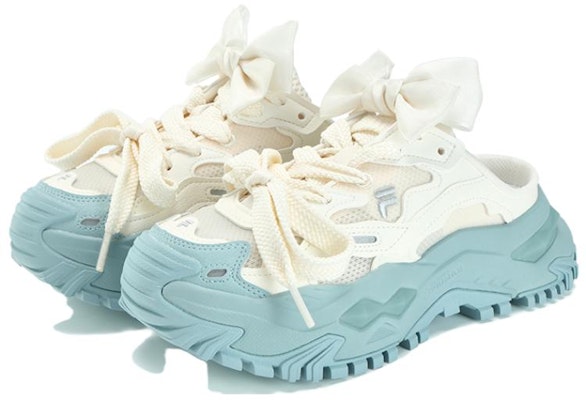(Women) FILA FUSION Bianco Mule Slippers 'White Blue' T12W331302FGE Order (Women) FILA FUSION Bianco Mule Slippers 'White Blue' T12W331302FGE