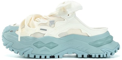 (Women) FILA FUSION Bianco Mule Slippers 'White Blue' T12W331302FGE (Women) FILA FUSION Bianco Mule Slippers 'White Blue' T12W331302FGE