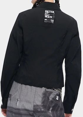 (W) FILA Fusion 黑色全拉链多口袋户外工装夹克 T11W423401F-BK Shop (W) FILA Fusion 黑色全拉链多口袋户外工装夹克 T11W423401F-BK