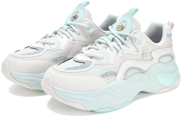 FILA FUSION斐樂潮牌 Bubble 防滑耐磨 低幫 運動休閒鞋 女款 白青色 Order FILA FUSION斐樂潮牌 Bubble 防滑耐磨 低幫 運動休閒鞋 女款 白青色