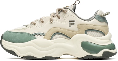 (Women) FILA FUSION Bubble Sneakers 'Cream White Green' T12W241302FWG (Women) FILA FUSION Bubble Sneakers 'Cream White Green' T12W241302FWG