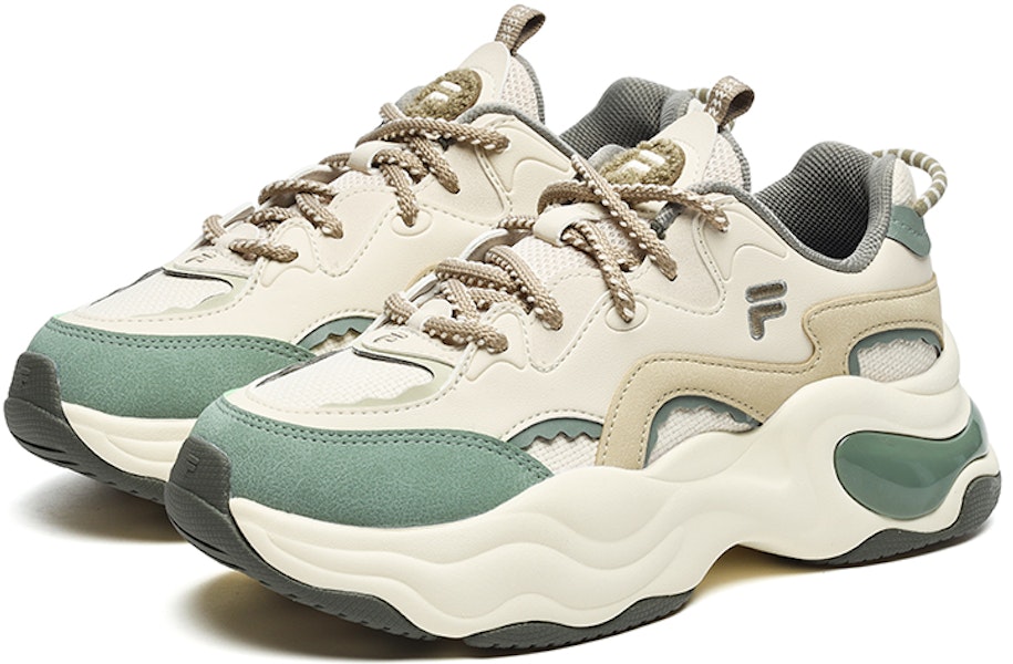 (Women) FILA FUSION Bubble Sneakers 'Cream White Green' T12W241302FWG Lookbook (Women) FILA FUSION Bubble Sneakers 'Cream White Green' T12W241302FWG