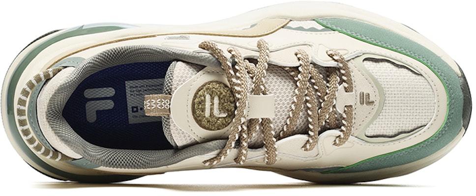 (Women) FILA FUSION Bubble Sneakers 'Cream White Green' T12W241302FWG Shop (Women) FILA FUSION Bubble Sneakers 'Cream White Green' T12W241302FWG