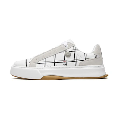 (W) FILA Fusion Canvas Shoes 'White CheckeRed'