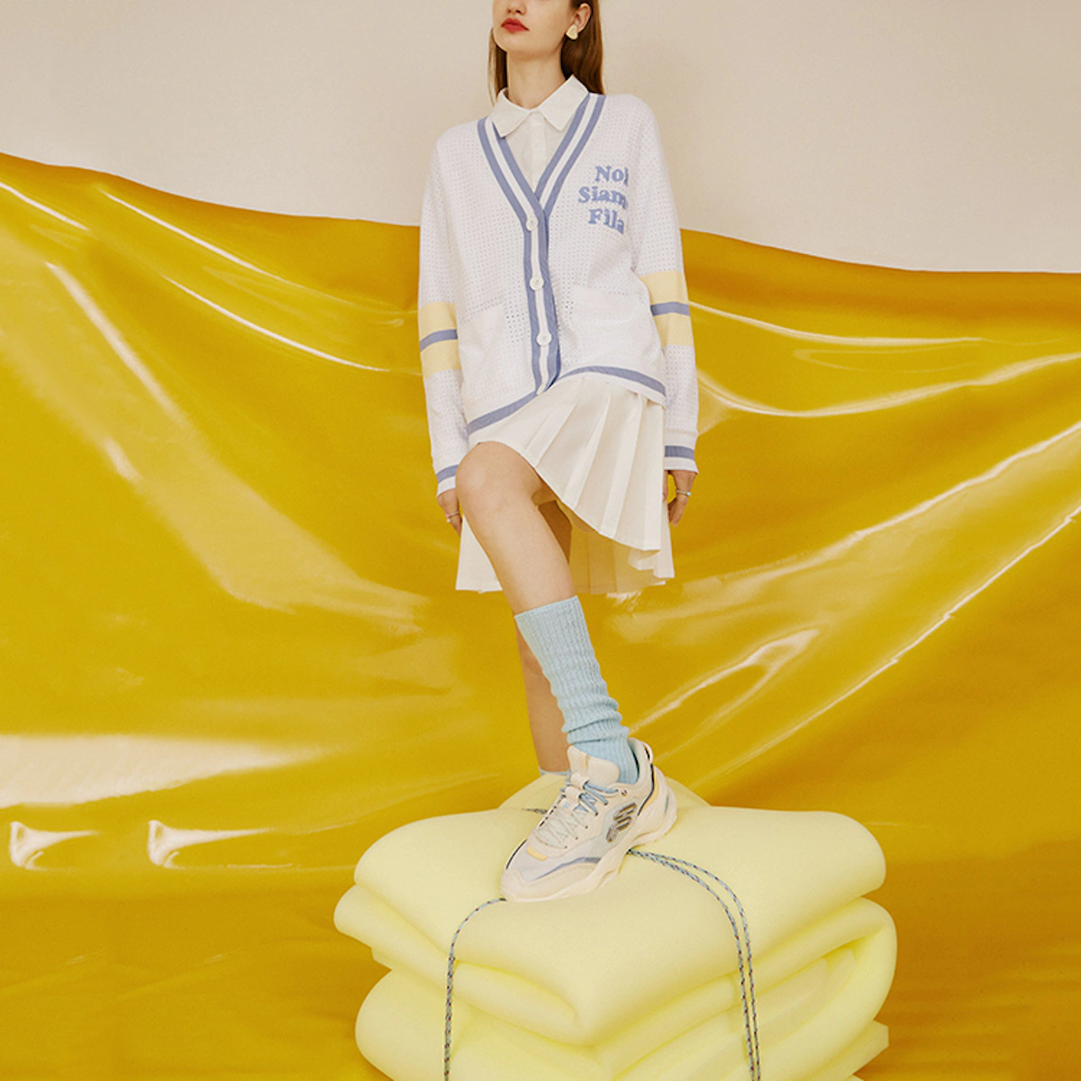 (Women) FILA FUSION CHEESE Sneakers 'Beige White'