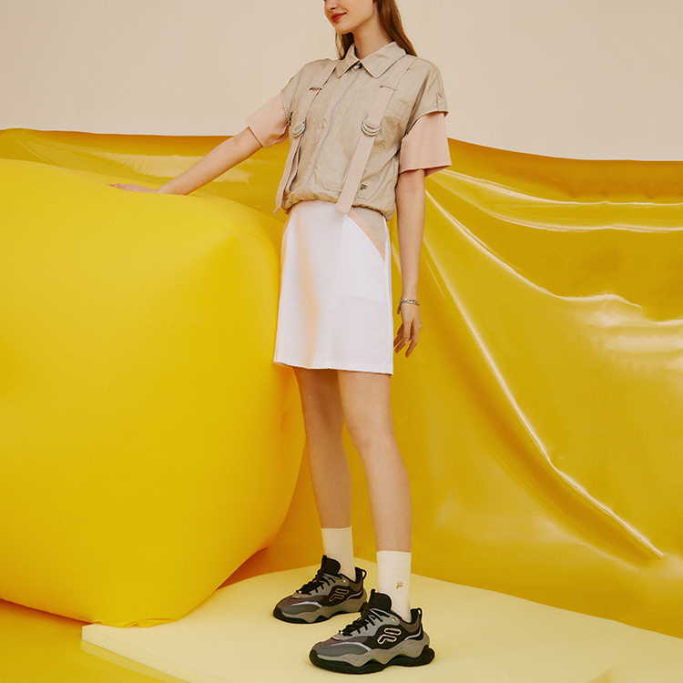 Cheap (W) FILA FUSION CHEESE スニーカー ブラック/グレー T12W331101FQP