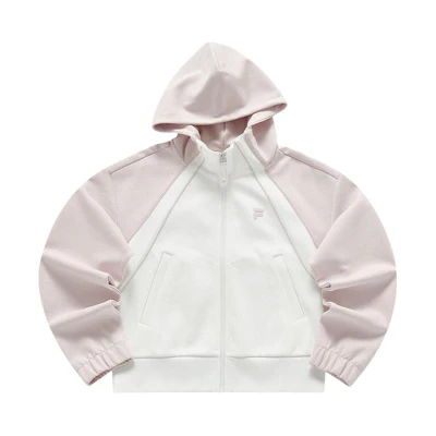 (Women) FILA Fusion Colorblock Knit Hoodie Jacket - White T11W415502FWT