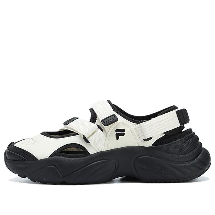 (Women) FILA FUSION Conch Sandals 'White Black' T12W321401FWB