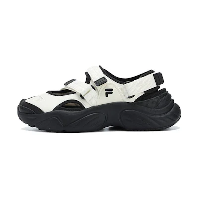 (W) FILA FUSION Conch Sandals 'White Black'