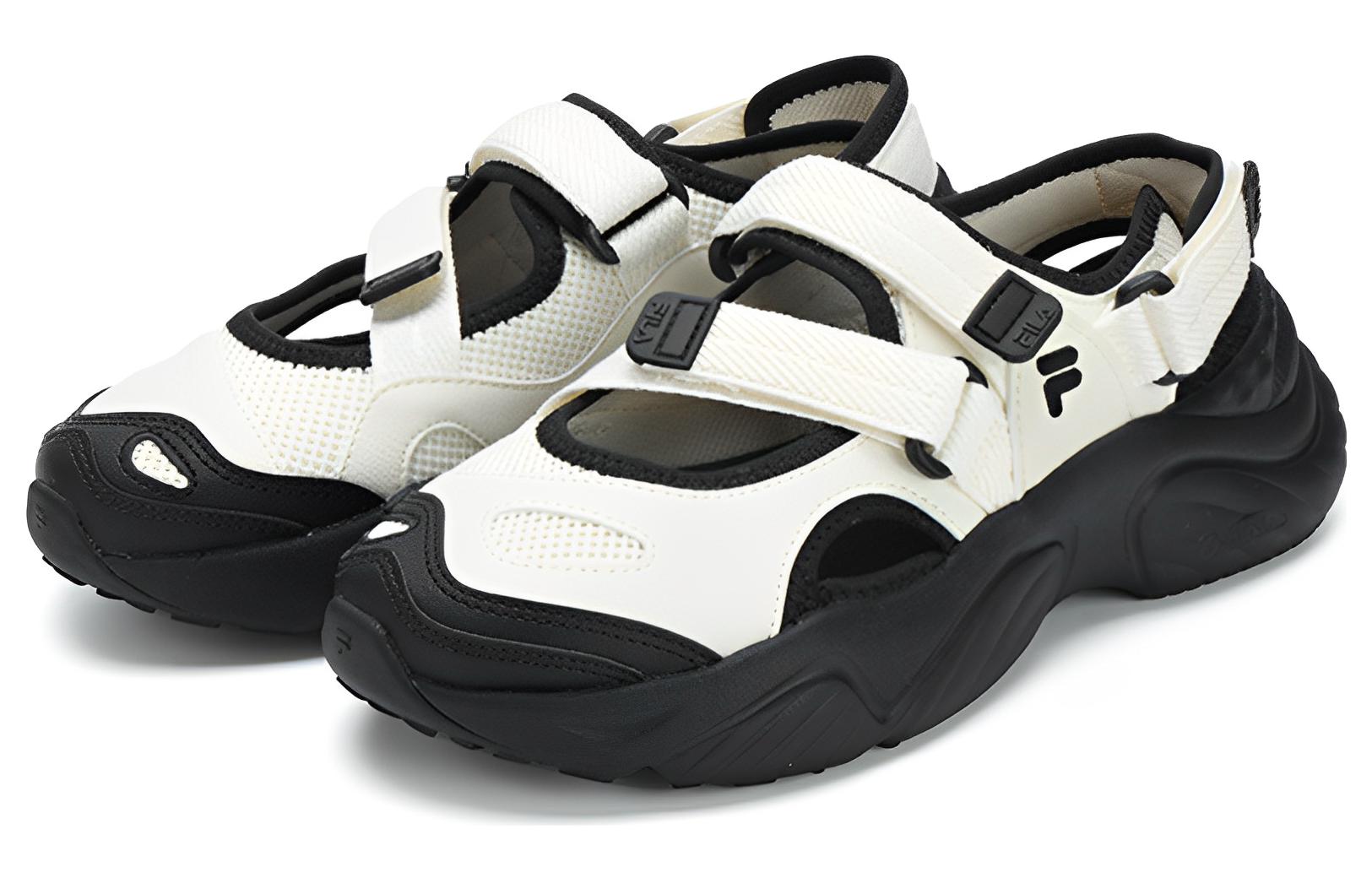 (W) FILA FUSION Conch Sandals 'White Black' 圖 2