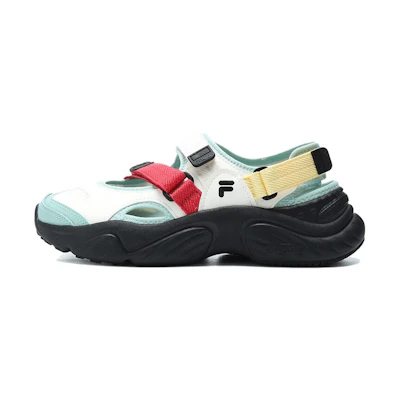 (W) FILA FUSION Conch Sandals 'White Green Black'