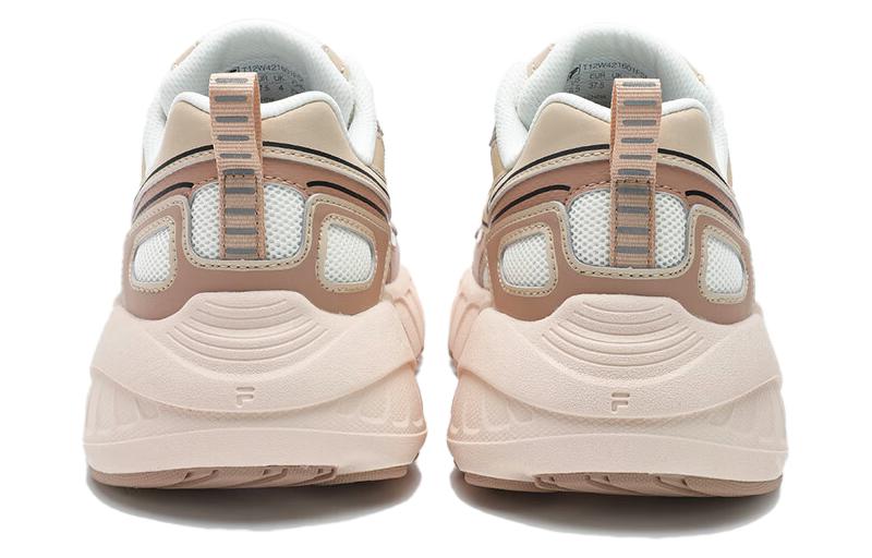 Shop FILA FUSION斐樂潮牌 CRED復古潮流 織物合成革耐磨透氣 低幫 休閒跑步鞋 女款 白米