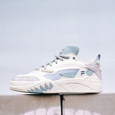 (Women) FILA FUSION Desperado Low Top Skate Shoes 'White Grey Blue' T12W333203FSC 1
