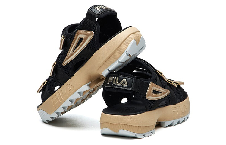 Purchase (W) FILA FUSION 破坏者凉鞋 '黑金' T12W125403FBG