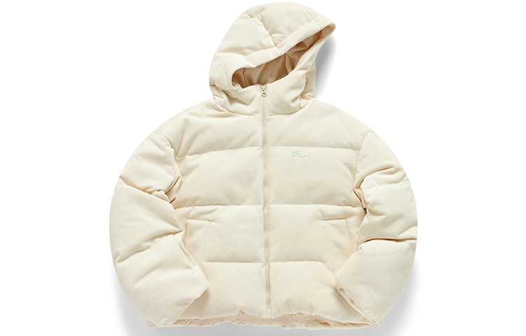 (Women) FILA Fusion Embroidered Logo Winter White Puffer Down Jacket. T11W142908F-IV