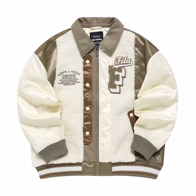 (Women) FILA FUSION Embroidered Patchwork Fashion Warm Cotton Jacket for Women. T11W242901F-DK
