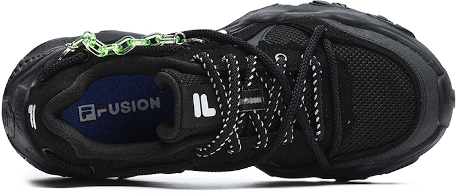 (W) FILA FUSION ファッションチェーンスニーカー (黒/緑) T12W241303FBK Lookbook (W) FILA FUSION ファッションチェーンスニーカー (黒/緑) T12W241303FBK