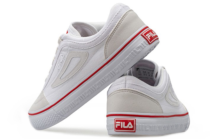 Shop (W) FILA FUSION Fila Classic Boarder ''Wit Rood'' T12W034405FWG
