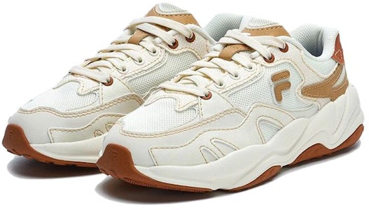 (W) FILA FUSION FLASH スニーカー 白/茶 T12W321101FWB Lookbook (W) FILA FUSION FLASH スニーカー 白/茶 T12W321101FWB