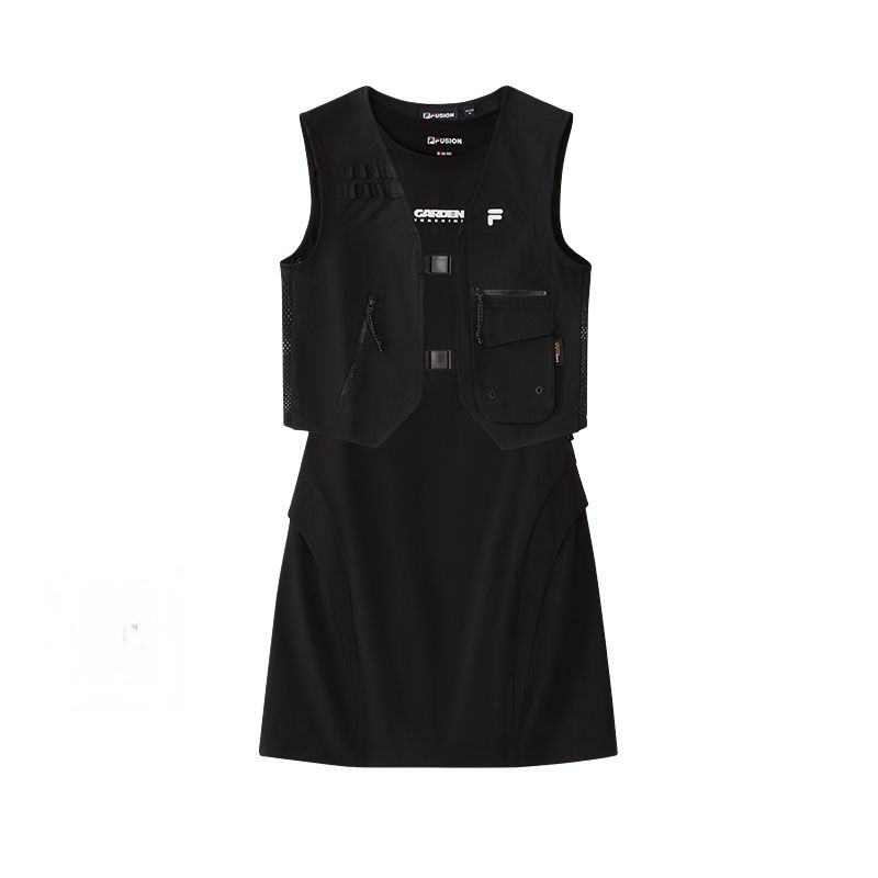 (Women) FILA Fusion Functional Fashion Sleeveless Dress Two-Piece Set. T11W431302FBK