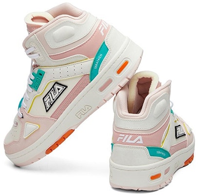 (Women) FILA FUSION Heritage Retro Basketball Shoes 'White Pink' T12W111204FBS Shop (Women) FILA FUSION Heritage Retro Basketball Shoes 'White Pink' T12W111204FBS