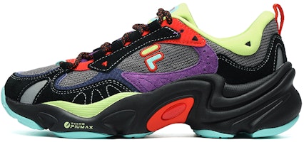 (Women) FILA Fusion Heritage Running 'Black Purple Green Patchwork' T12W131102FQS (Women) FILA Fusion Heritage Running 'Black Purple Green Patchwork' T12W131102FQS