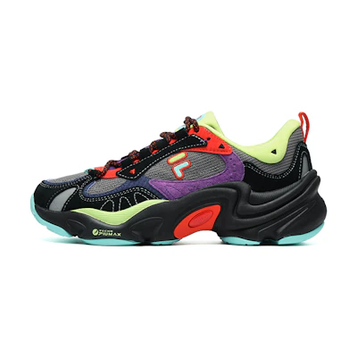 (W) FILA Fusion Heritage Running 'Black Purple Green Patchwork'