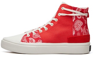 (Women) FILA Fusion High-Top Canvas 'Blue Red Mandarin Duck' T12W115107FRB (Women) FILA Fusion High-Top Canvas 'Blue Red Mandarin Duck' T12W115107FRB