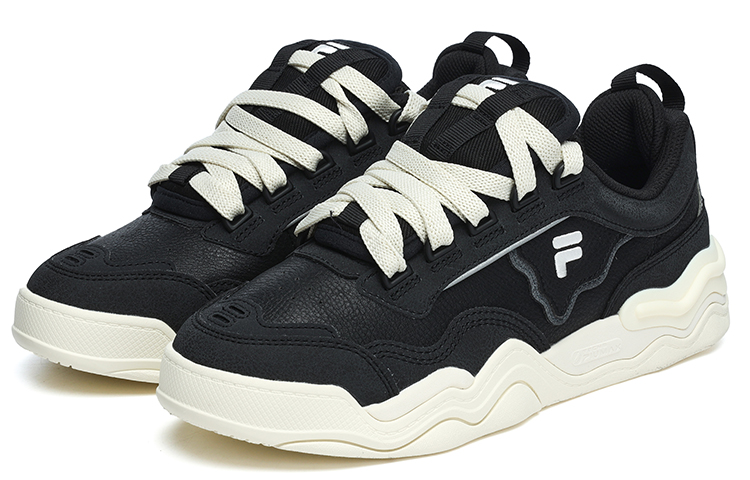 Order FILA FUSION斐樂潮牌 Kick 時尚潮流休閒 低幫 板鞋 女款 黑灰