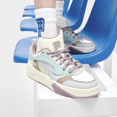 (Women) FILA FUSION Lifestyle Basketball Heritage Sneakers 'Blue White Purple' T12W323205FBG Sizing (Women) FILA FUSION Lifestyle Basketball Heritage Sneakers 'Blue White Purple' T12W323205FBG