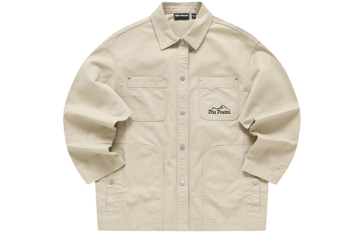 Order (W) FILA Fusion宽松版型标志印花工装夹克莫哈韦沙色 T11W413702F-LK