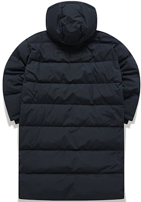 (Women) FILA Fusion Long Hooded Down Jacket Black Winter Coat T11W141903F-BK Lookbook (Women) FILA Fusion Long Hooded Down Jacket Black Winter Coat T11W141903F-BK